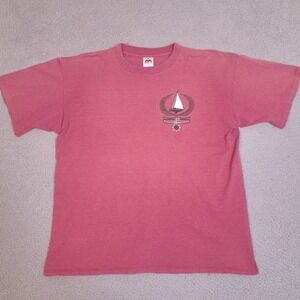 Vintage Sailing T-Shirt Miller Mens‎ XL Red Maroon Striped USA Made Boating